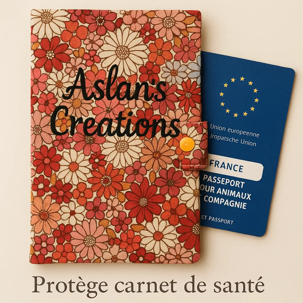 Protège carnet de santé - Semi personnalisable - [EU] (Rouge, Rouge)