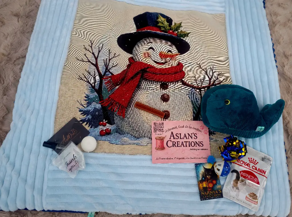 Box Plaid Impression | Bleu & Bonhomme de neige 