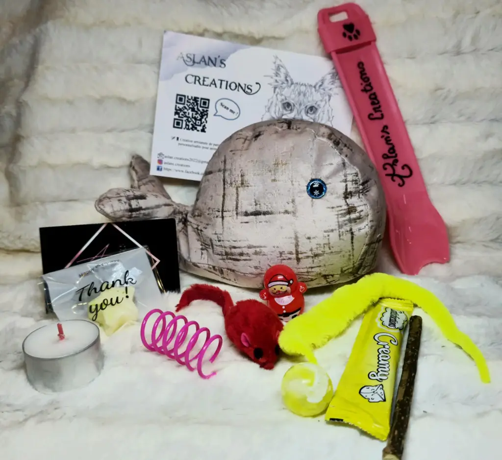 Box Noël Chat - KEIKO - | Rose & Beige marbré